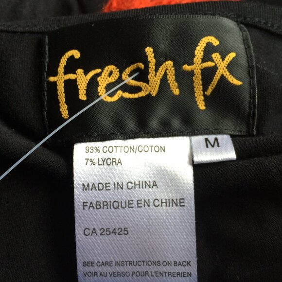 Fresh FX Womens Pullover Top Medium Black Orange Knit Lettering Long Sleeve NWT - Picture 5 of 10